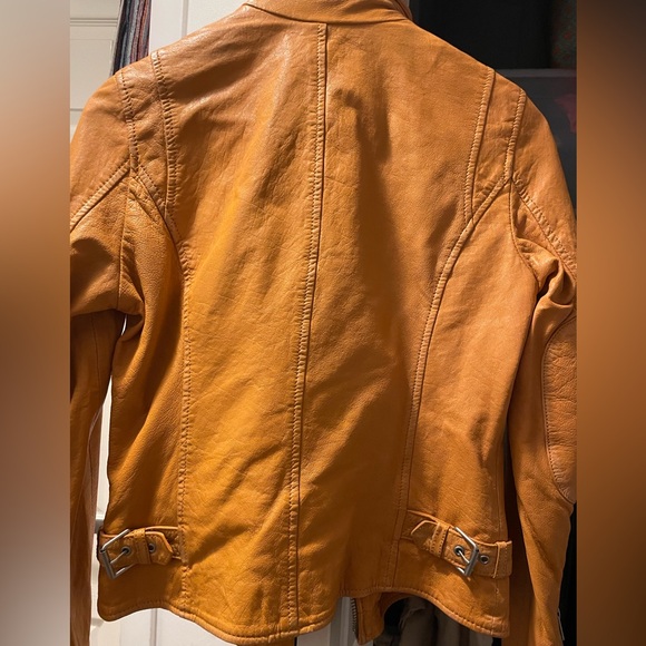 Mauritius tan vegetable tanned ethically produced lambskin leather jacket - Picture 10 of 12